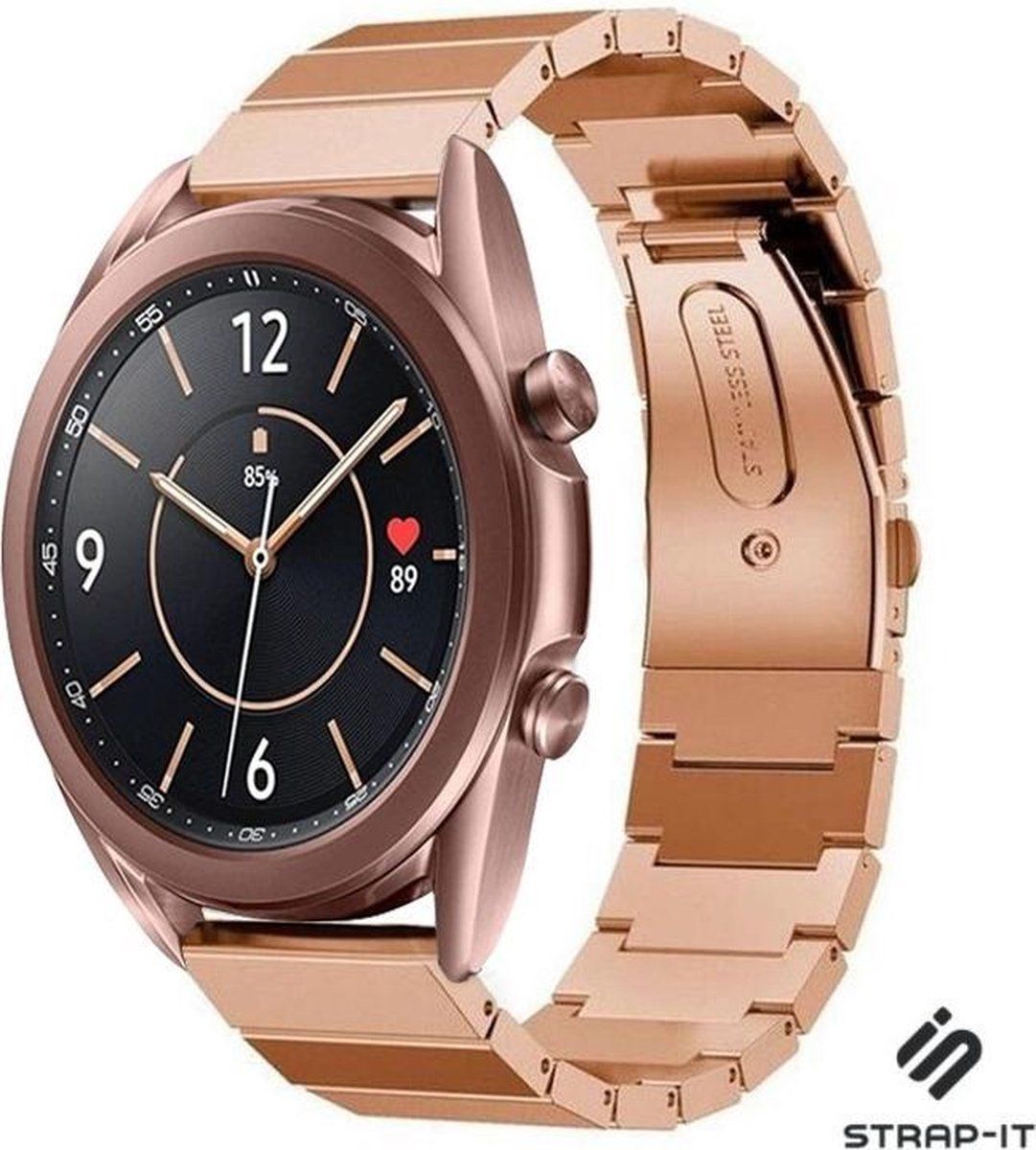 Strap-it Samsung Galaxy Watch 3 - 41mm metalen bandje - rosé goud