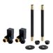 Hudson Reed Robinet radiateur coudé carré moderne & kit rallonge tuyauterie - Noir
