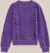 WE Fashion Pull en velours pour filles avec volants Lavande Taille : 158/164