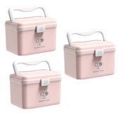 TUKA-i-AKUT TKD6402-XL Medicijnbox, 3 x 14,6 l, draagbaar, 2-laags, met draaggreep, eerstehulpset, apotheek en medicijnkastje, multifunctioneel, thuis en buiten, roze