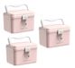 TUKA-i-AKUT TKD6402-XL Medicijnbox, 3 x 14,6 l, draagbaar, 2-laags, met draaggreep, eerstehulpset, apotheek en medicijnkastje, multifunctioneel, thuis en buiten, roze