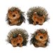 Decoratieve Dekohelden24 Set van 4 decoratieve keramische figuren - Tuinegel - Met bont - Bruin - Afmetingen: ca. 6 x 6 x 8 cm