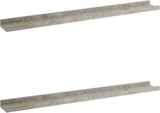 vidaXL Wandschappen 2 stuks 80x9x3 cm betongrijs