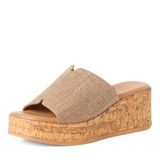 Tamaris - Dames - Muiltjes - Bruin - Leer - Sleehak - Maat 37