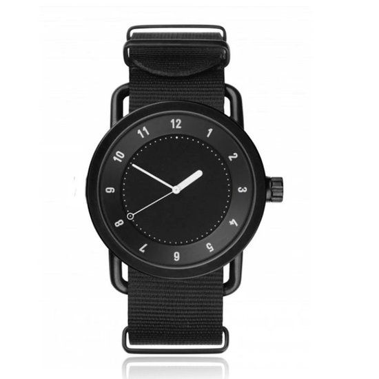 LGT JWLS Retro Herenhorloge met Nylon Canvas Band Zwart
