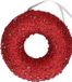 Decoris Kaemingk B.V. 1x Kersthangers figuurtjes kerst rode donut met kraaltjes 10 cm