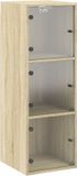 vidaXL Wandkast met glazen deuren, sonoma eiken, 35 x 37 x 100 cm