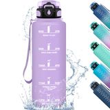 Honeyholly Sportdrinkfles 1,5 l, lekvrij, motiverende sportfles, met filter, voor school, kantoor, studio, fitness