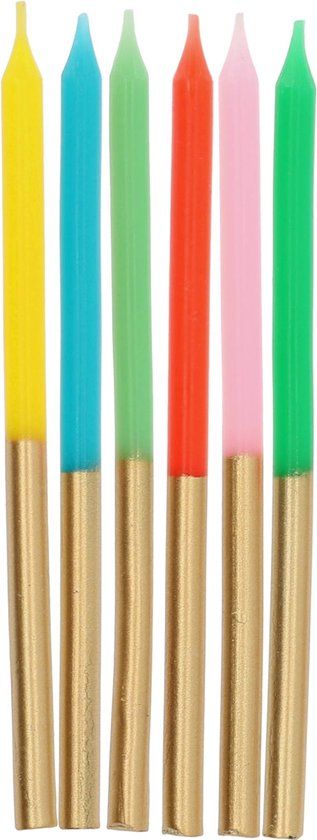 Folat Kaarsen Retro Metallic 10 cm - 24 stuks