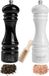 Shenzhen Haorui Industrial Technology Co., Ltd. Set de moulins à poivre et sel - Grands moulins en bois Blanc et Noir - Hêtre naturel - Mécanisme de broyage manuel - Mini cuillère en bois - 18 x 5 cm