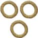 Merkloos Decoris Kerstkrans van stro - 3x - 20 cm - Beige