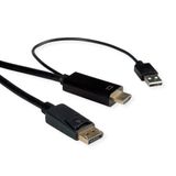 ROLINE Câble HDMI UltraHDTV - DisplayPort, M/M, Noir, 2 m