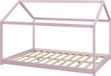 [en.casa] Lit enfant Cerro lit maison avec sommier 120x200 cm rose