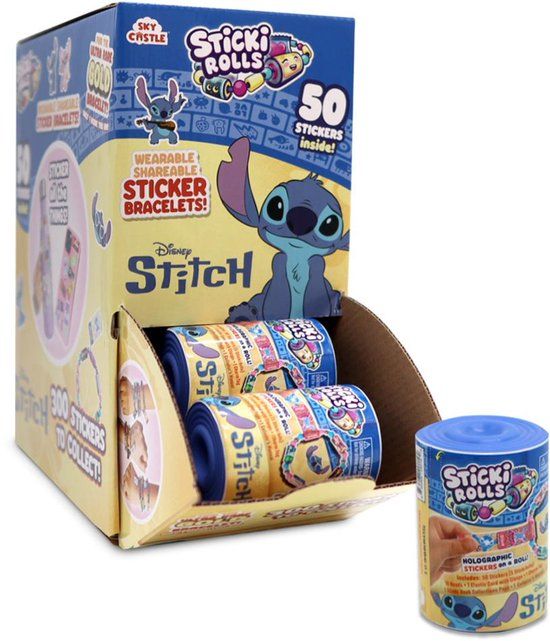 Jazwares Disney Stitch verf set met 6 potjes verf - 1 penseel - 30 x 20 cm groot