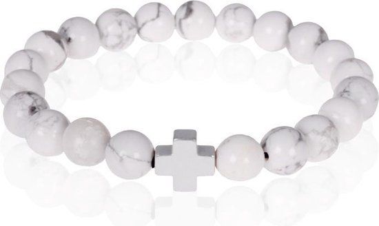 Memphis kralen armband Howliet Zilverkleurig Kruis