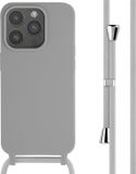 iMoshion iPhone 15 Pro Hoesje Met Koord - Siliconen - Lichtgrijs