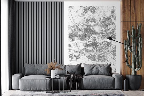 Nr1Wallpaper Behang - Fotobehang Stadskaart Rotterdam - Breedte 225 cm x hoogte 350 cm