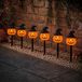 6 citrouilles d'Halloween avec lumières, avec piquets de terre, à piles, pour extérieur