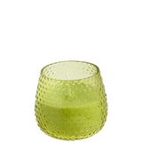 SPAAS Geurloze kaars in bubbelglas, ± 25 uur - appelgroen