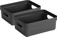 Sunware Opbergbox - 4x - kunststof - antraciet - 9 liter