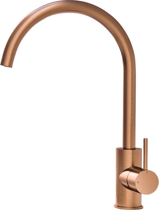 Hotbath Cobber Keukenmengkraan - 36 cm - Draaibare Uitloop - Geborsteld Koper