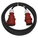 CEE-verlengkabel 5-polige stekker / 20m / 5X 16A / 400V / 3 fasen / 2,5 mm / IP44 / zwart