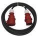 CEE-verlengkabel 5-polige stekker / 20m / 5X 16A / 400V / 3 fasen / 2,5 mm / IP44 / zwart