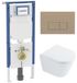 Geberit QeramiQ Dely Toiletset - Diepspoel - Rimless - Inbouwreservoir - Softclose Zitting - Taupe Bedieningsplaat - Glans Wit