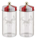 Alessi Circus Kruidenpot Meerkleurig, Transparant 0,15 l Glas, Blik 2 Stuks