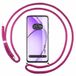 Tumundosmartphone Transparante beschermhoes voor Oppo A80 5G, met koord, fuchsia