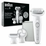 Braun Silk-épil 9 9-061 Epilator voor dames, 40 pincetten, Zilver, Wit