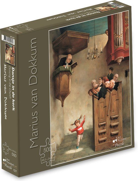 Art Revisited Marius van Dokkum - Dansje in de Kerk Puzzel (500 stukjes)