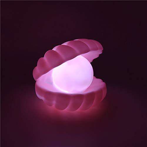 MODOAO Shell Pearl Nachtlampje Nachtkastje Slaapkamer Licht Shell Nachtlamp voor Kerstgeschenk Decoratie (roze)