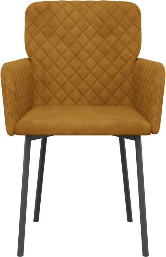 vidaXL Eetkamerstoelen 2 stuks fluweel bruin