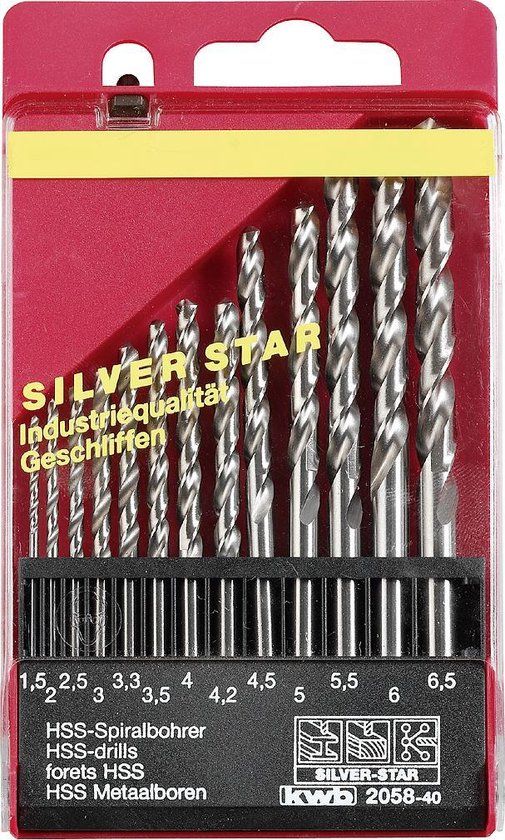 kwb HSS Silverstar Borenset - 13-D -elig 1,5-6,5 mm