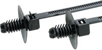 HellermannTyton 150-55610 T18RDP5-PA66-BK Kabelbinder 110 mm 2.50 mm Zwart Met spreidanker en plaat 500 stuk(s)