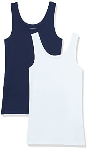 Amazon Essentials Women's Tank Top - 2 Pack - Navy/White - Small