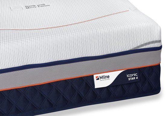 M line Iconic Star 4 Matras - 200 x 200 cm - Latex - Wit - Stevig