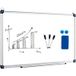 Costway Tableau Blanc Effaçable Surface Magnétique Avec Cadre En Aluminium, 2 Aimants, 3 Stylos Et Effaçable À Sec 90x60cm