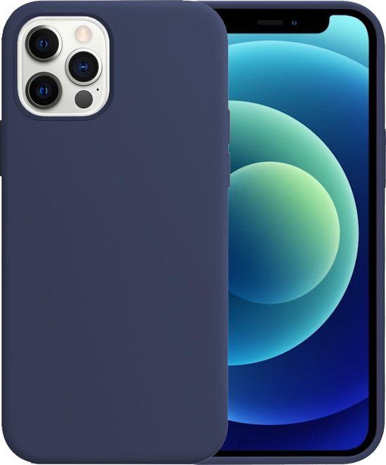 BTH Hoesje voor iPhone 12 Pro - Siliconen Back Cover - Donkerblauw
