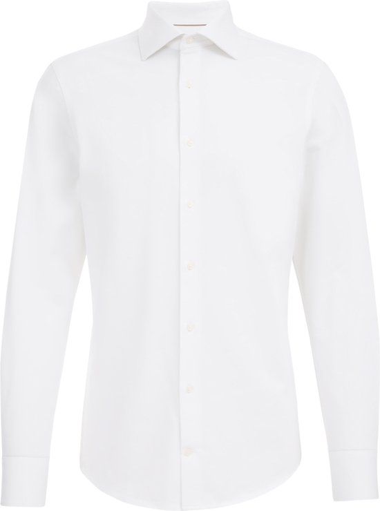 WE Fashion Heren slim fit overhemd met structuur XXL - White