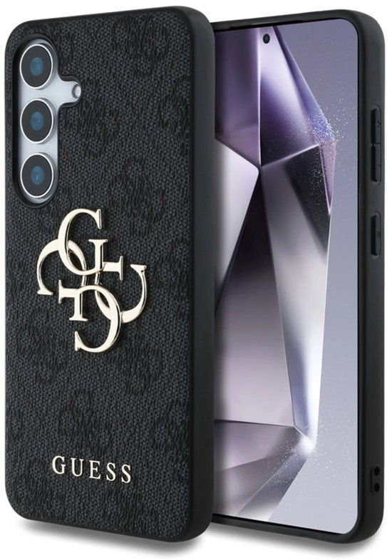 Guess Metal Logo Samsung Galaxy S25 Hoesje - Grijs