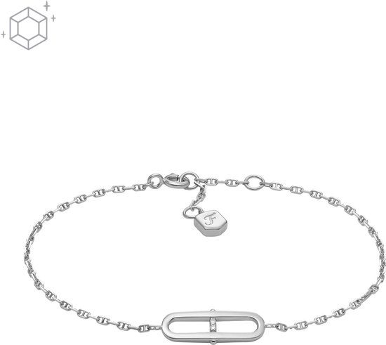 Fossil JFS00637040 Sterling Zilveren Schakelarmband voor Dames - Zilverkleurig - 19 cm