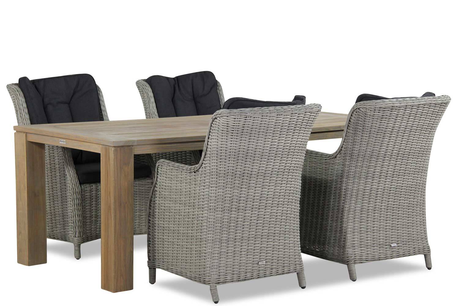 Garden Collections Buckingham/Brighton 200 cm dining tuinset 5-delig