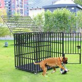Merkloos / Sans marque Corvance B.V. Hondenbench - L - Hondenkooi - Robuuste Metalen - Heavy Duty - Met Verwijderbare Tray - Geschikt voor Grote Honden - Draagbaar en Opvouwbaar - Zwart