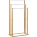Étagère à serviettes autoportante en bambou, 3 barres de rangement, étagère de salle de bain - 48 x 25,8 x 94 cm
