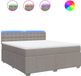 vidaXL Boxspring met matras, stof, taupe, 180x200 cm