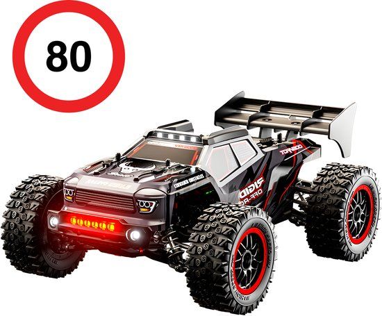 DreamGoodsAR DreamGoods Bestuurbare RC Auto - 80km/h - PRO MAX - Zwart - 1:16 Offroad Drift Car - 300 m Afstandbestuurbaar - Radiografisch - Waterdicht - RC Auto voor Buiten - Jongens & Meisjes