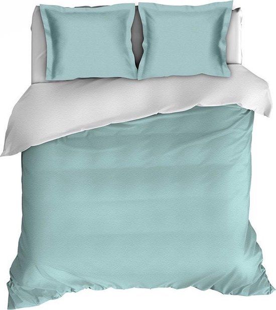 Romanette Comtesse Flanel Dekbedovertrek Lits-jumeaux - 240x200/220 cm - Groen/wit