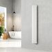 EMKE Kleine radiator, 1600 x 240 mm, ovaal, paneelverwarming, centrale aansluiting, verticaal, design, buizenradiator, eenlaags, wit, 427 watt